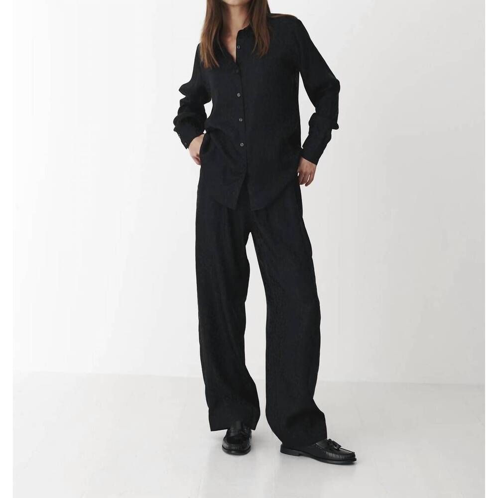 NEW KARMAMIA alma shirt in black leo silk